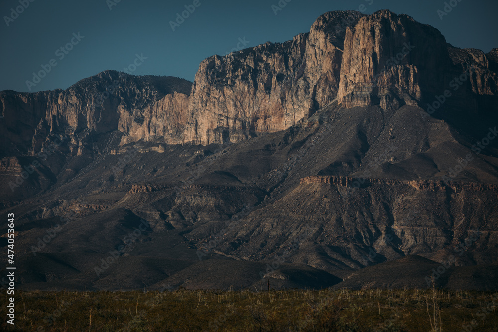 sunset in the Guadalupe mountains, Texas. 
