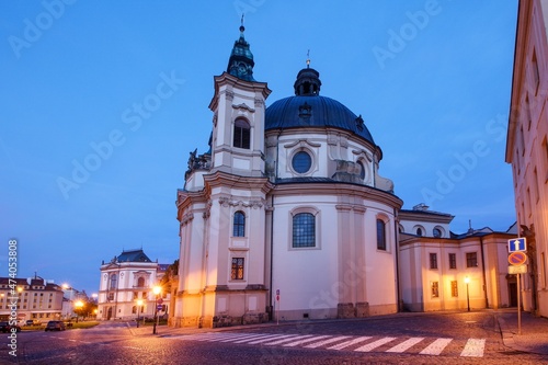 Kromeriz. Church of St. John the Baptist at dawn. Czechia. Europe.