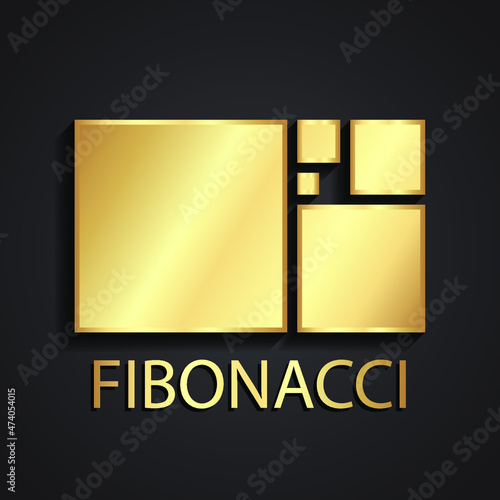 fibonacci / golden ration 3d square geometric logo design