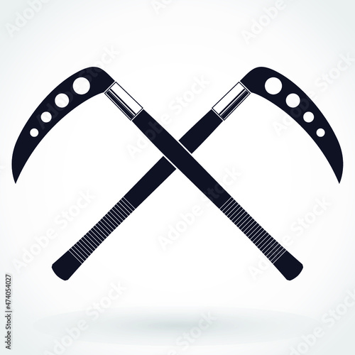 crossed japan kama weapons symbol