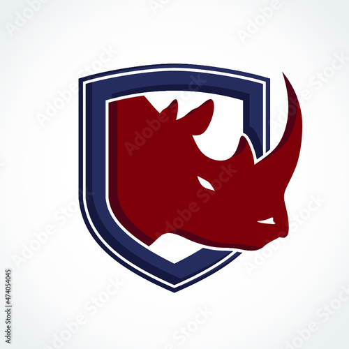 rhonoceros head heraldri shield color logo