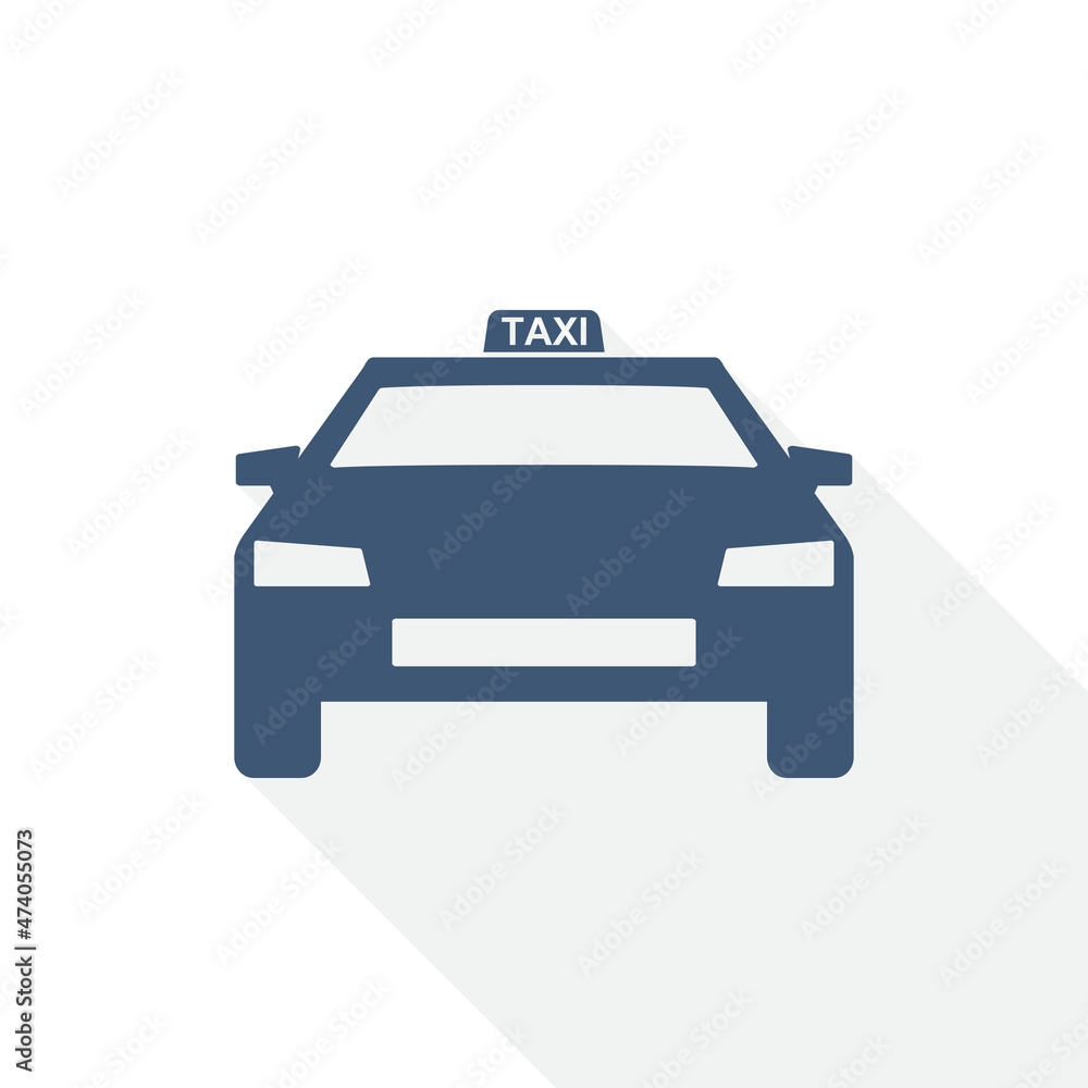 Taxi vector illustration, cab flat design icon in eps 10