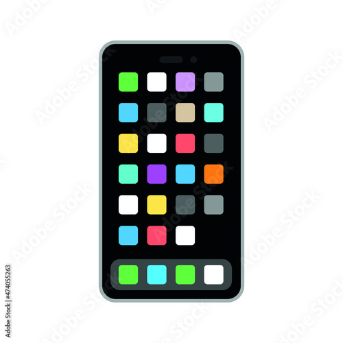 Vector illustration smart phone with apps emoji