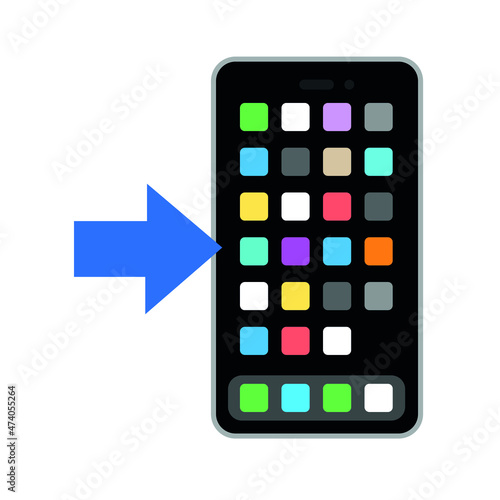 Vector illustration smart phone with apps emoji