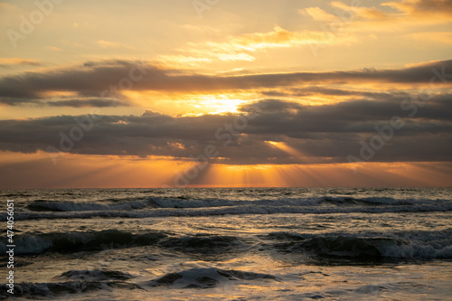 Sunrise over the Atlantic ocean on a Florida beach. 