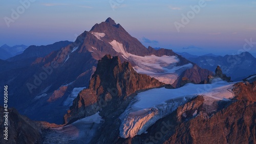 Alpine glow seen from Mount Titlis  Switzerland.