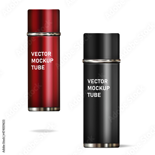 Cylinder bottle product Plastic PET packaging container with lid. Cosmetic Liquid Essence Moisturizing Cream Serum Drop, Lipstick, Aerosol Liquid Paint