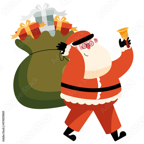 santa claus playing bell