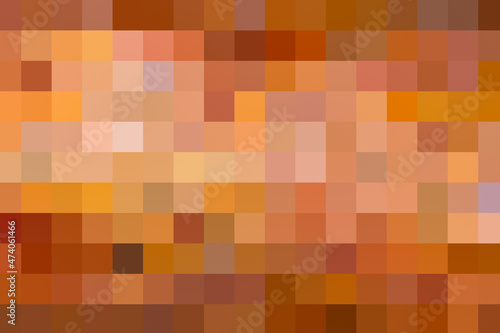 Orange and brown abstract pixel squares
