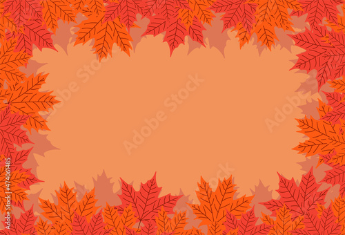 An illustration of fallen autumn leaves and some copy space area