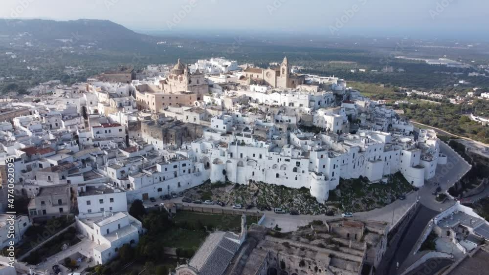 Aerial view over Ostuni in Italy also called the white city - travel photography Aerial view over Ostuni in Italy also called the white city - travel photography
