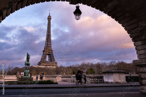 View of the Eiffel tower from the Bir Hakeim bridge in Paris © Galdric