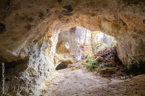 Sulfur cave in Solfatara of Monterano,Canale Monterano,Italy. Wildlife and safari park