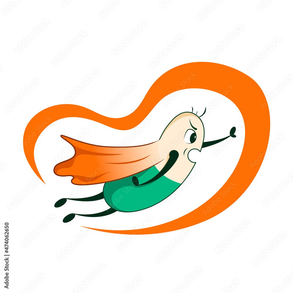 Character design medical capsule in flight Character design medical capsule in flight