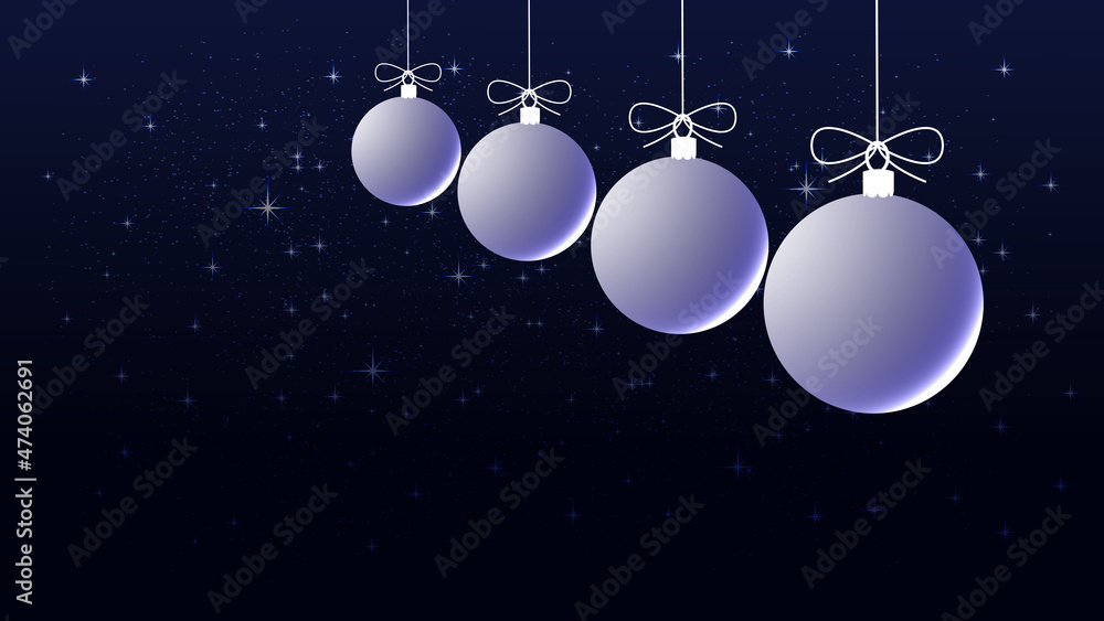 Christmas balls, snow and stars. Template for New Year or Christmas project Christmas balls, snow and stars. Template for New Year or Christmas project