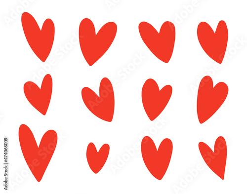 Hand-drawn hearts. Vector hearts set. Elements for Valentine's Day.