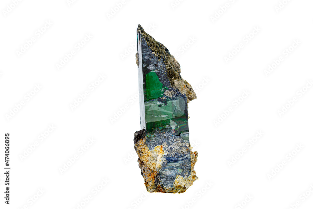 macro mineral stone Vivianite on a white background macro mineral stone Vivianite on a white background