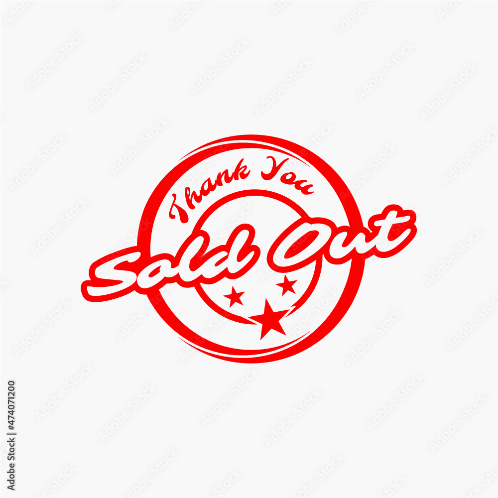 Sold Out Stamp Badge Emblem Logo Vector image Sold Out Stamp Badge Emblem Logo Vector image