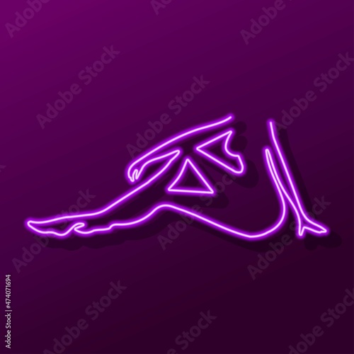 female body neon sign, modern glowing banner design, colorful trend of modern design. Vector illustration.