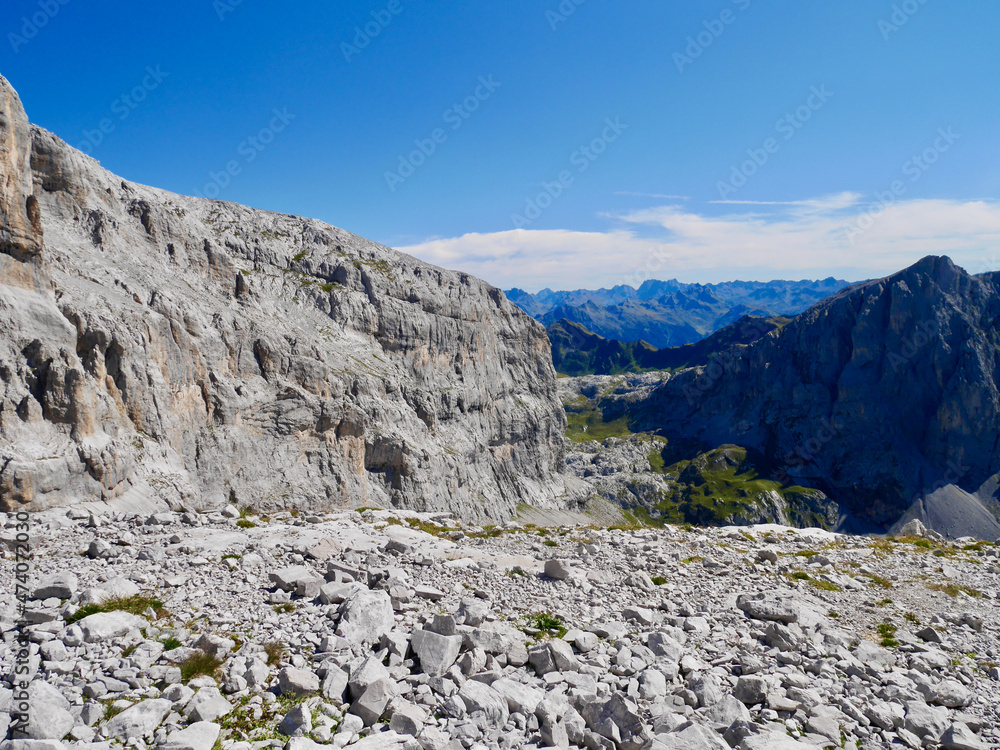 Rocky landscape on the way up to Sulzfluh, Praettigau, Graubuenden, Switzerland. Rocky landscape on the way up to Sulzfluh, Praettigau, Graubuenden, Switzerland.