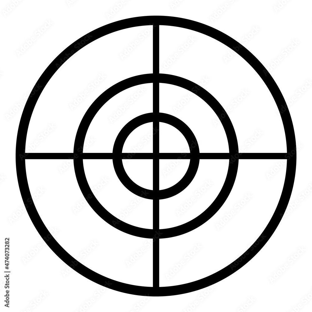 Aiming Reticle Flat Icon Isolated On White Background Aiming Reticle Flat Icon Isolated On White Background
