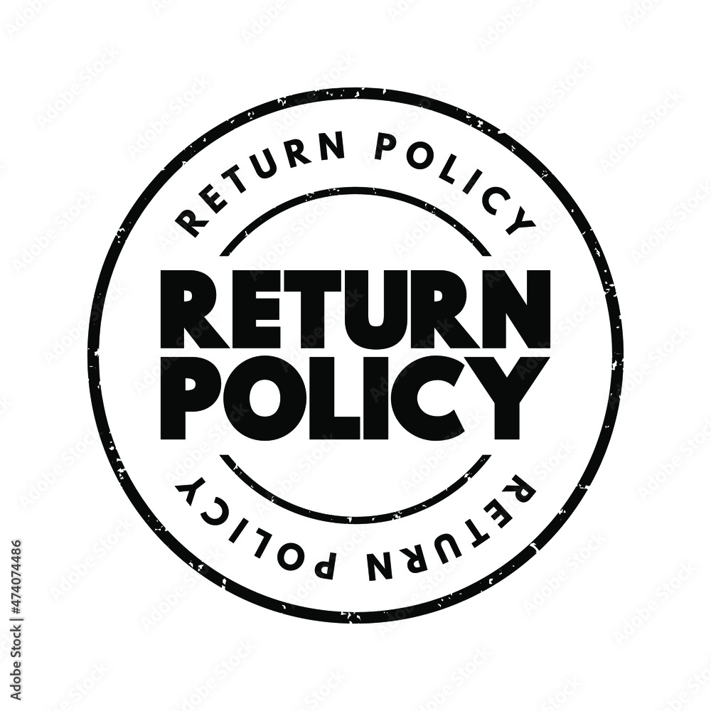 Return Policy text stamp, concept background