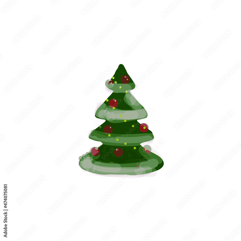 christmas tree in hand-drawn style. Vector illustration isolated on white background. christmas tree in hand-drawn style. Vector illustration isolated on white background.