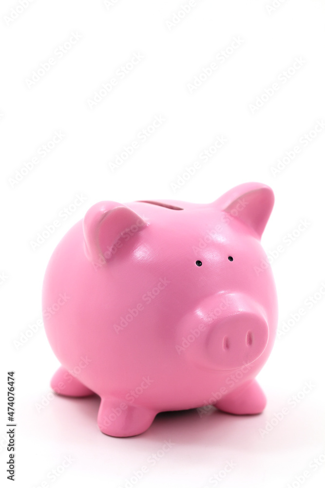 The iconic and traditional pink piggy bank.