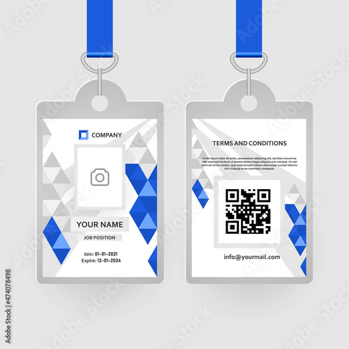 Modern geometric id card template design