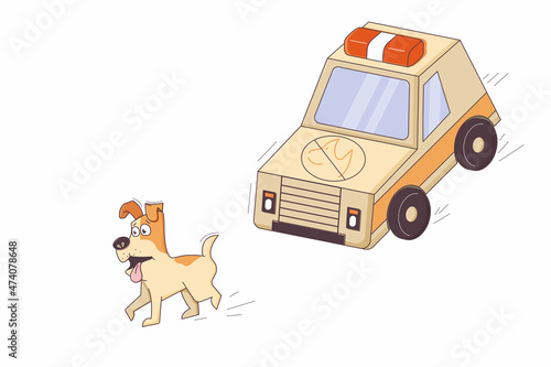 Service to stop stray animals chasing a dog in a car. 