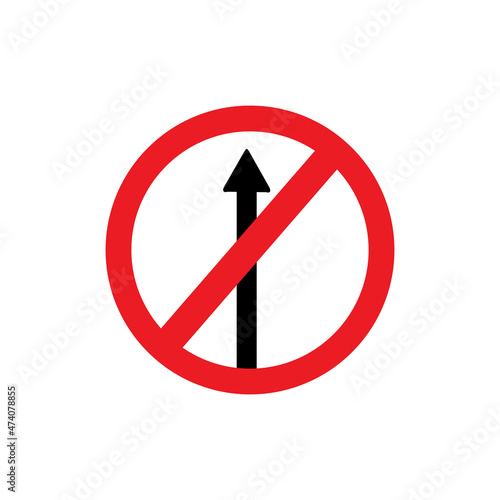 forbidden - road sign. Stop road sign with hand gesture. Vector red do not enter traffic sign.