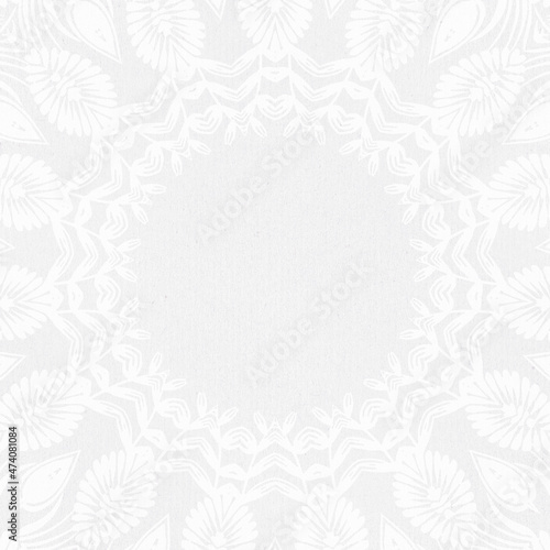White subtle frame. Beautiful floral ornament. Perfect for winter photos  invitations or wedding design. 