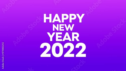Happy New Year 2022 Blue gradient background with beautiful animation. HAPPY New year in the center Trailer Style - free for commercial use. 4K video.