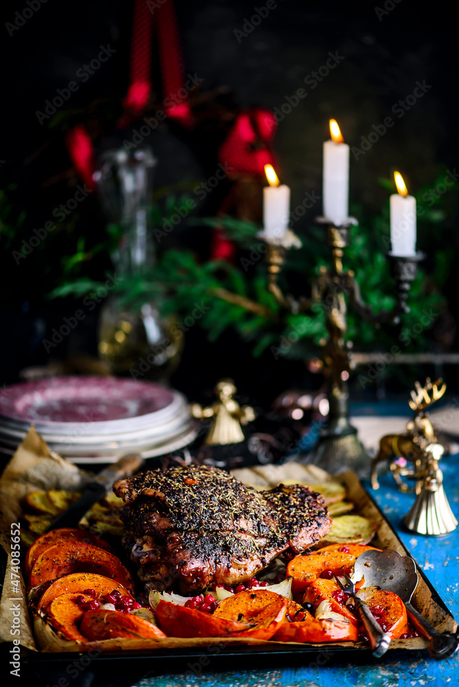 Garlic Herb butter Roasted turkey thighs .style rustic. Garlic Herb butter Roasted turkey thighs .style rustic.