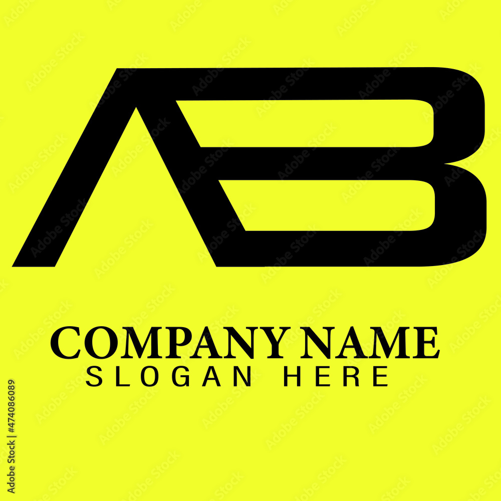 AB A B Letters Abstract Logo Monogram .Minimalist abstract initial