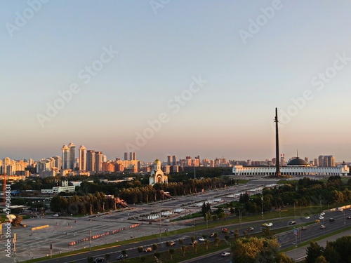 Summer evening over Kutuzovsky Prospekt in Moscow