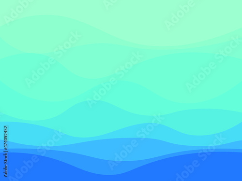 Blue water wave sea line pattern background vector illustration.