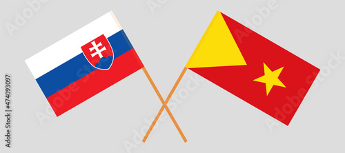 Photography Crossed flags of Slovakia and Tigray