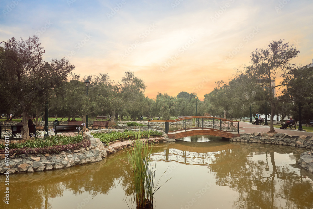 Laguna El Olivar de San Isidro Lima Peru Laguna El Olivar de San Isidro Lima Peru