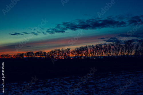 Sunset in the Pappelallee  Munich  Feldmoching