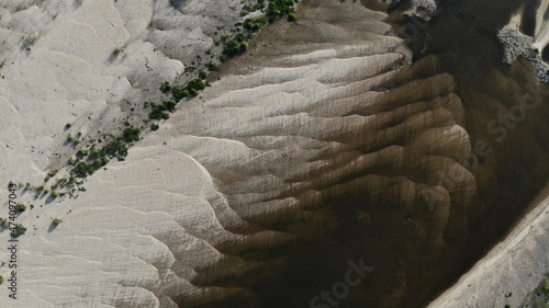 the bottom of the river from a bird's eye view