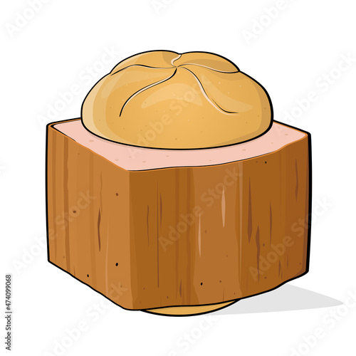 xxl leberkäse semmel cartoon illustration clipart