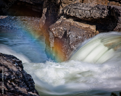 Elbow Falls waterfall, Kananaskis, Canada photo