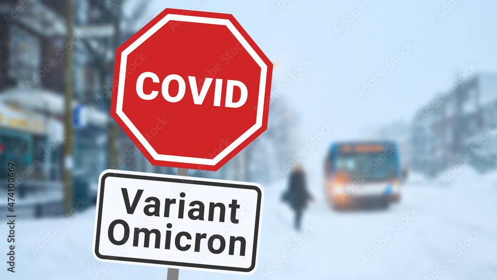 Variant Omicron du virus Covid en hiver.