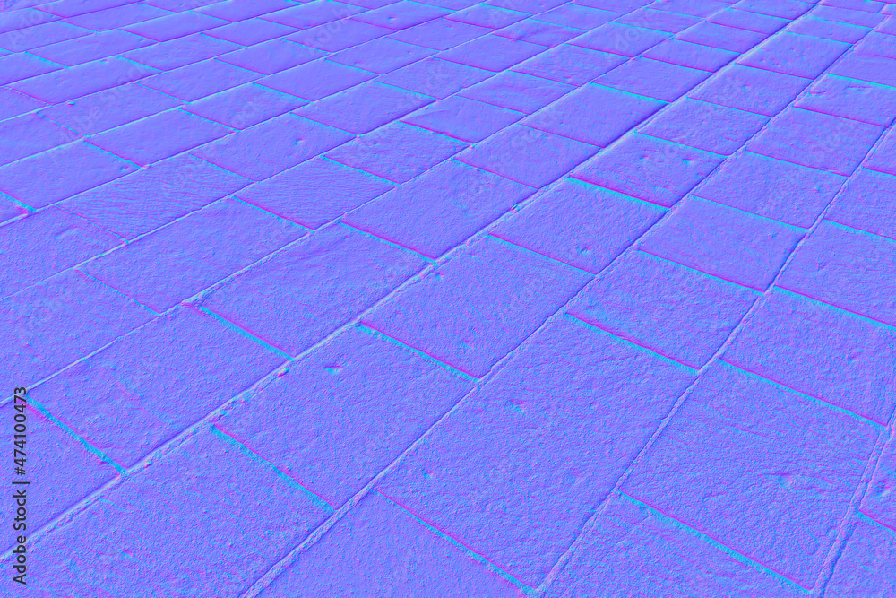Normal map of an external pavement of a square