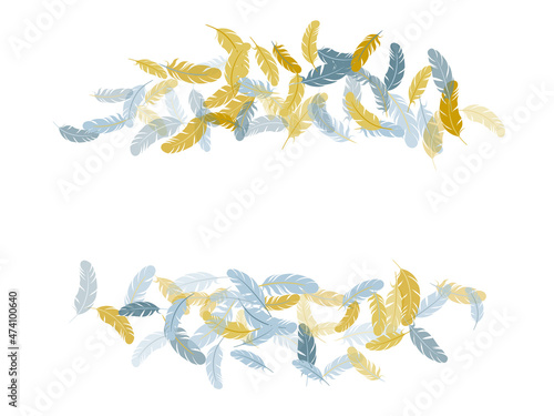 Falling feather elements soft vector design.