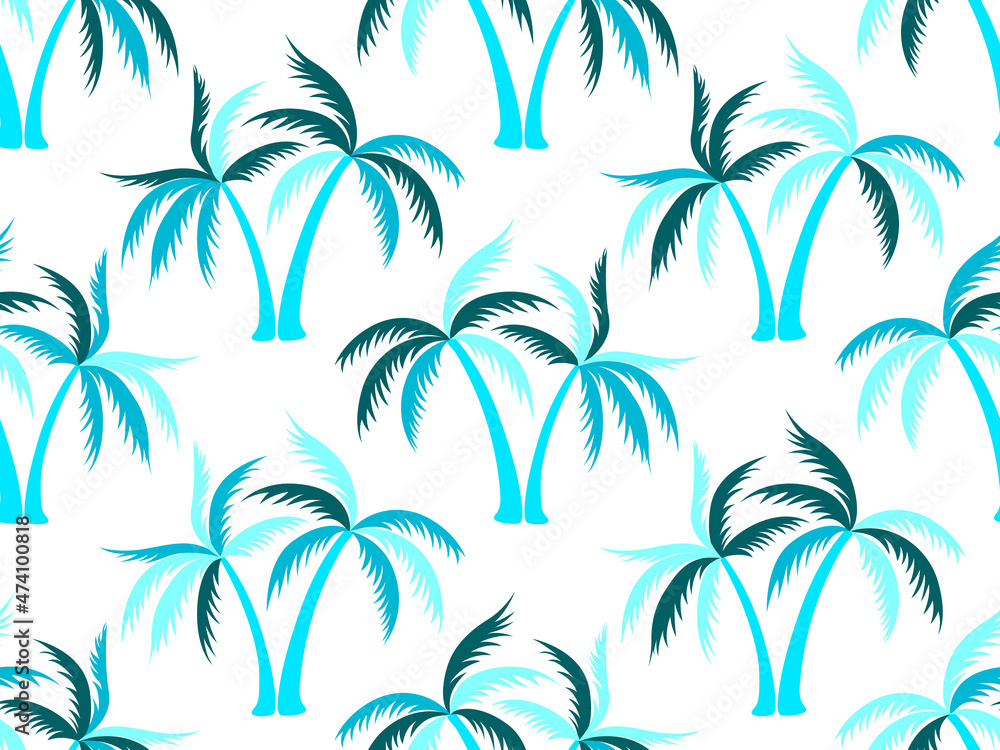 Palm tree minimal seamless pattern vector design.