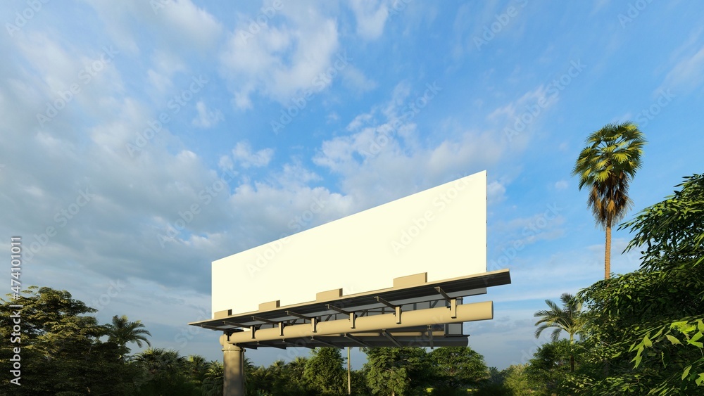 Letrero con estructura con panel de fondo blanco para completar con