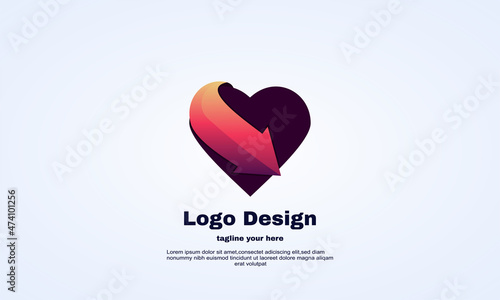 stock illustrator colorful love arrow logo sign symbol