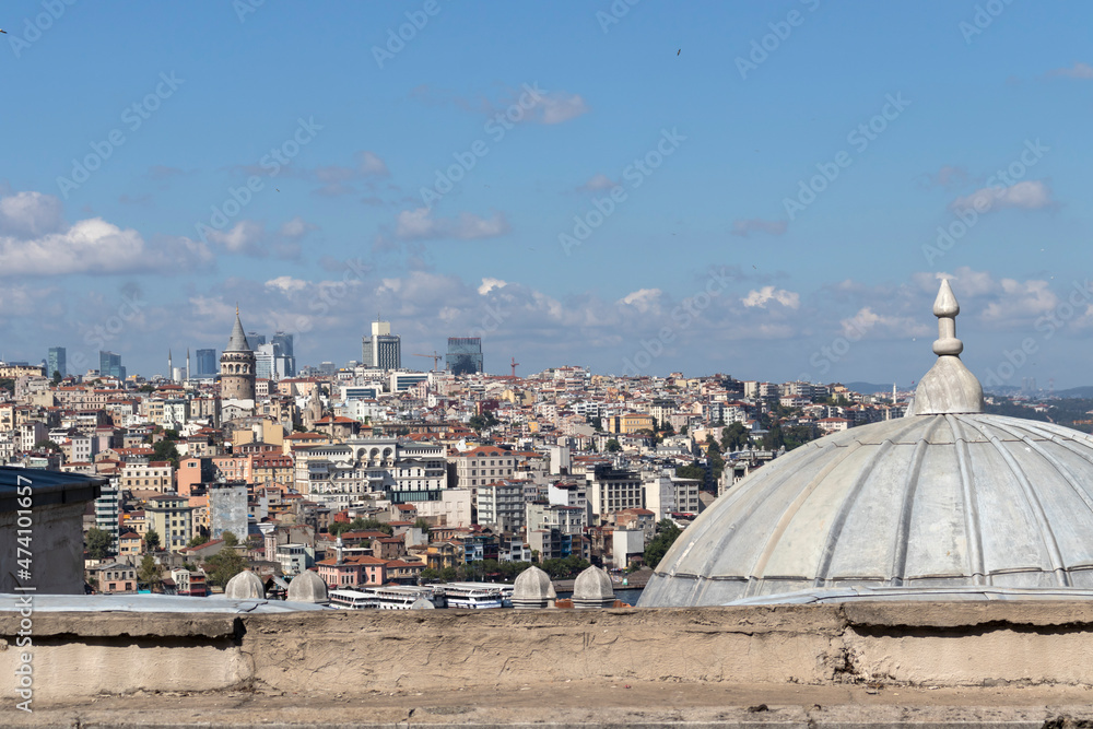 Panorama to city of Istanbul from Imperial Suleymaniye Mosque, Turkey Panorama to city of Istanbul from Imperial Suleymaniye Mosque, Turkey